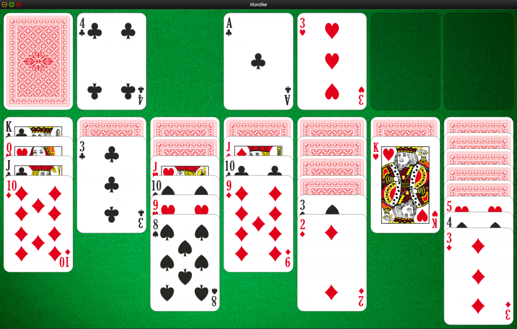 A partially solved GouziGouza Klondike Solitare game