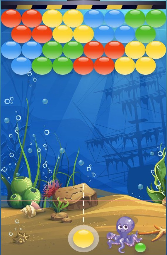 Bubbles puzzle game with colorful bubbles